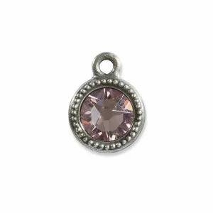 June Birthstone Pink Crystal Charm