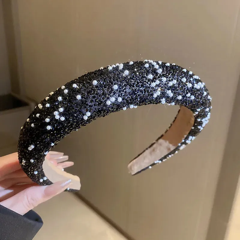 Lady Glams Dazzle: Luxury Inlaid Rhinestone Hairbands for the Style-Conscious