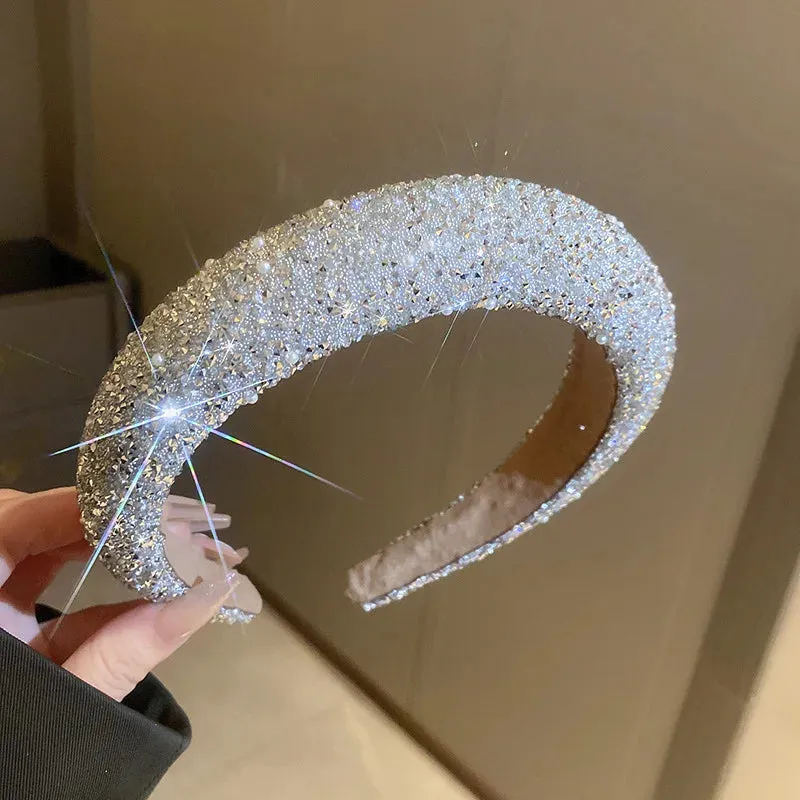 Lady Glams Dazzle: Luxury Inlaid Rhinestone Hairbands for the Style-Conscious