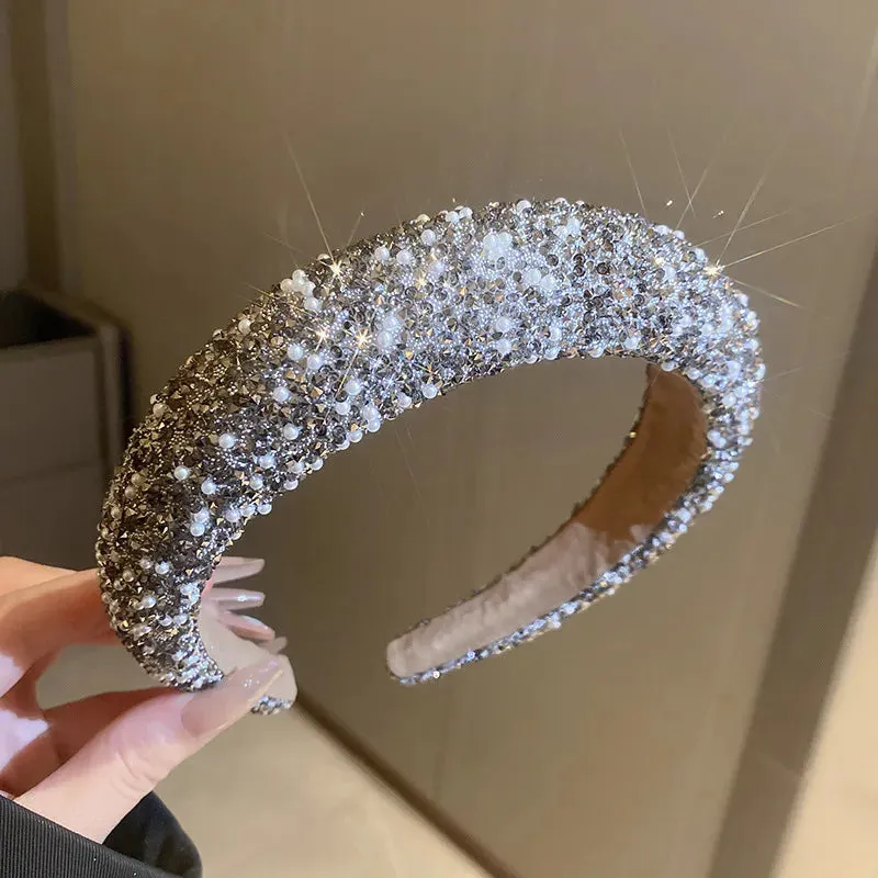 Lady Glams Dazzle: Luxury Inlaid Rhinestone Hairbands for the Style-Conscious