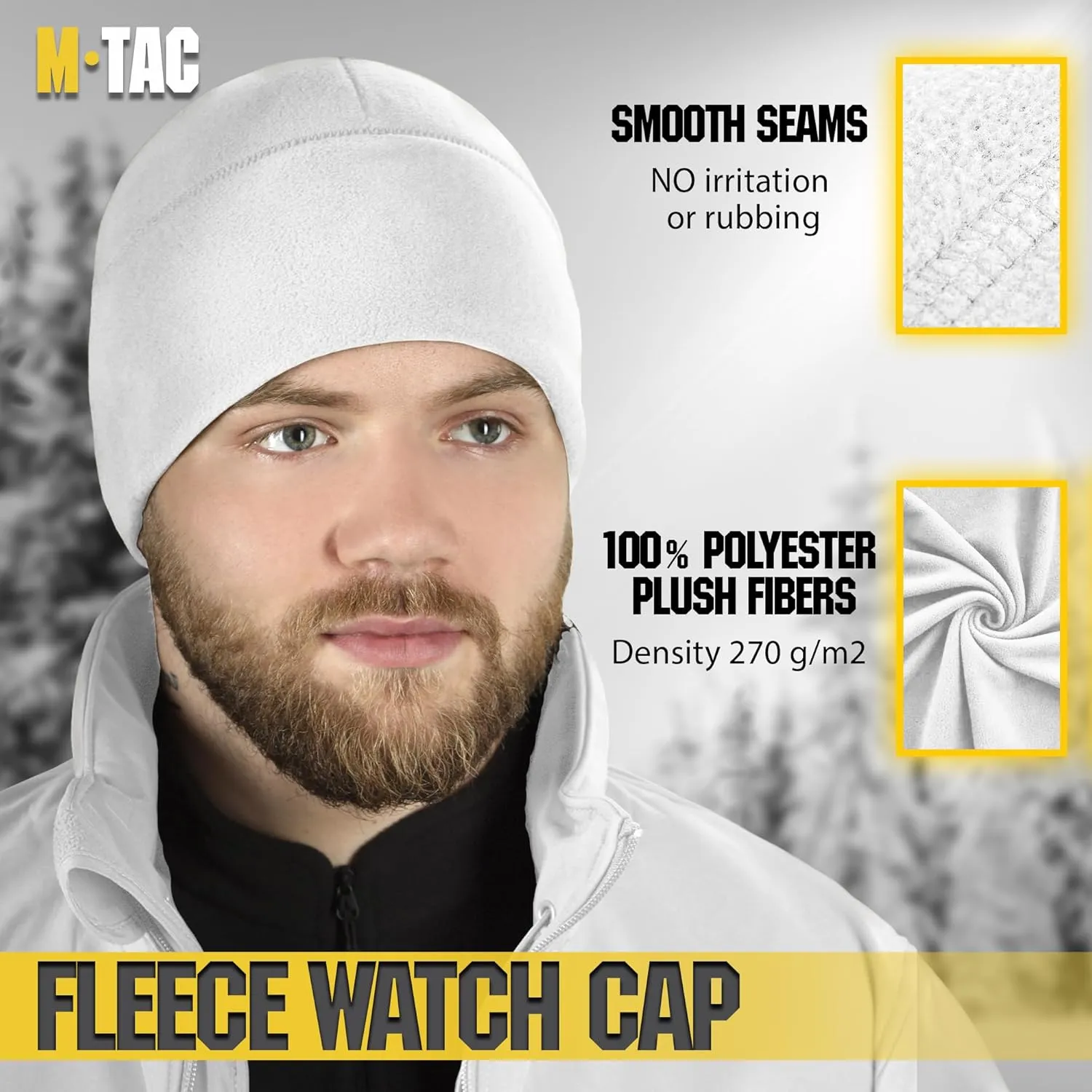 M-Tac Fleece Watch Cap - Tactical Beanie Hat Winter Skull Cap with Slimtex