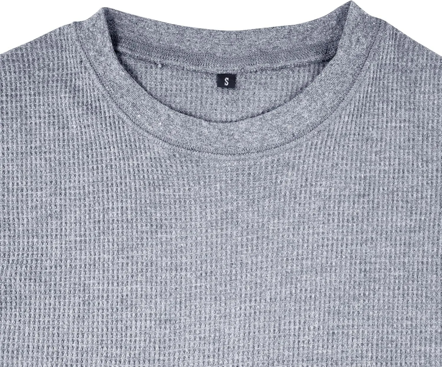 Men's Waffle Basic T-Shirt Long Sleeve Thermal Crew Neck Casual Top Underwear Lightweight Base Layer