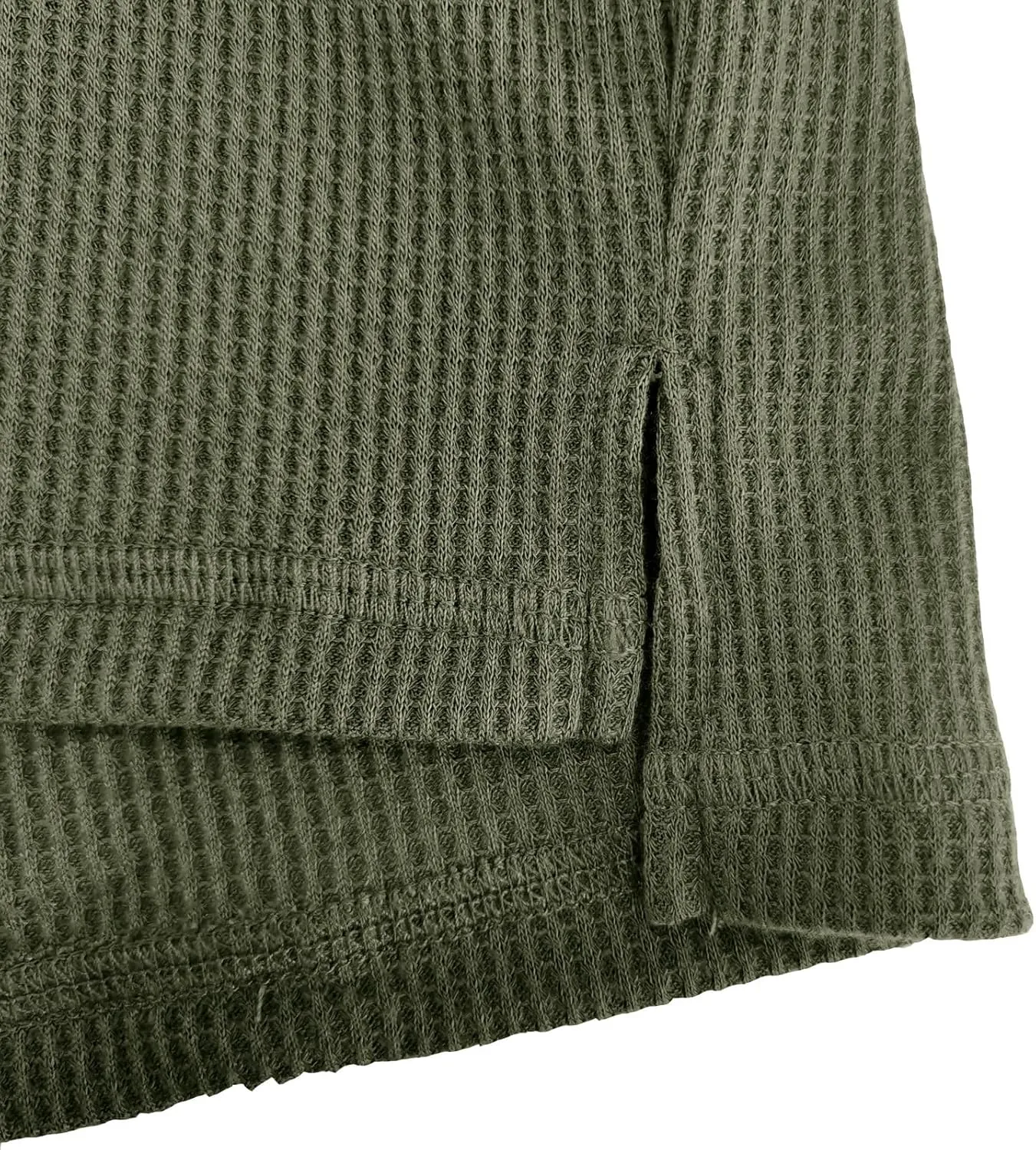 Men's Waffle Basic T-Shirt Long Sleeve Thermal Crew Neck Casual Top Underwear Lightweight Base Layer