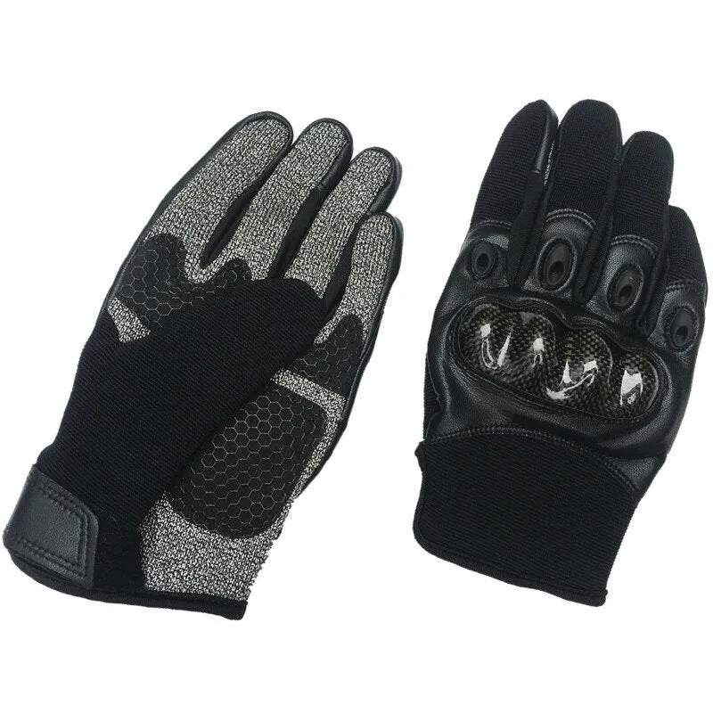 Men's Wear-Resistant Non-Slip Tactical Military Training Anti-Cut Full Finger Leather Gloves