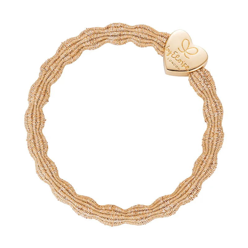 Metallic Gold Heart Bangle Band | Gold