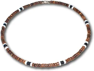 Native Treasure Mens and Womens Tropical Summer Beach Surfer Necklace From the Philippines, Brown Coconut Beads and White Ark Shells, Mens Summer Necklace