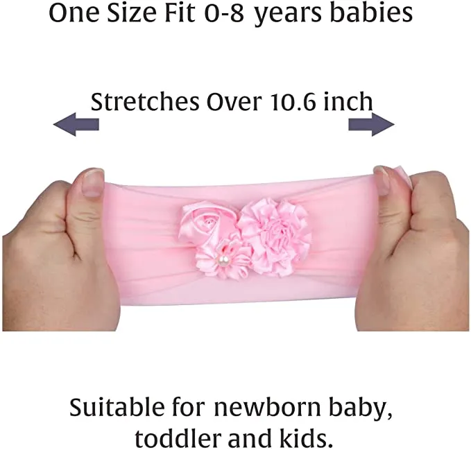 New in Beautiful Gift Box with verse! COCOSAND Soft and Stretchy 3 Pack Nylon Bows knotted Baby Girls Hairbands for Newborn, Infants to 8 Years (3 Pack)