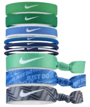 Nike Mixed Hairbands 9 Pack Green/White
