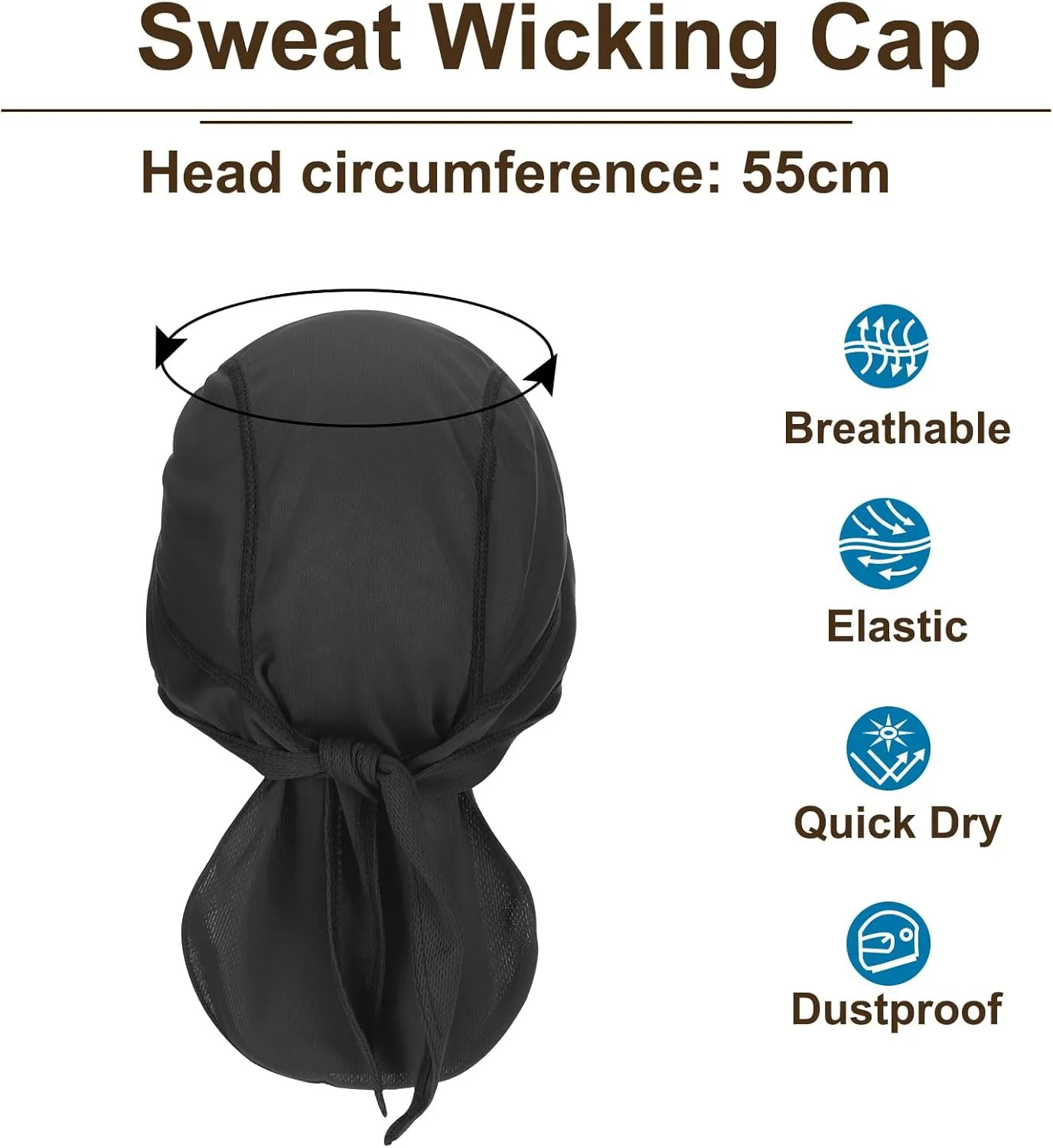 PATIKIL Sweat Wicking Cap, Skull Cap Football for Men Dew Rags Breathable Cooling Helmet Liner Bandana for Cycling