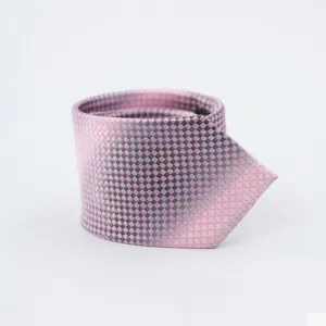 PINK & SILVER DICED CHECK TIE