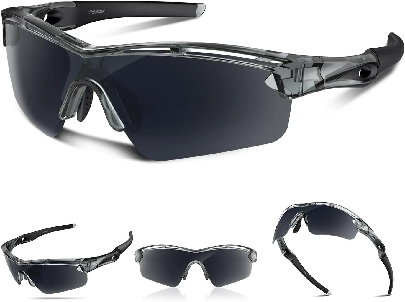 Polarized Sports Sunglasses for Men Women Youth Baseball Cycling Running Driving Fishing Tennis Golf Motor TAC UV400 TR90