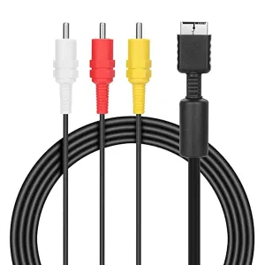 PS2 AV Cable, Audio Video Cord for PS2 PS1 PS3, AV to RCA Composite Audio Video, TV Cord Compatible with PlayStation 1/2/3(8.2FT)