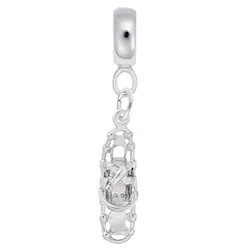 Snow Shoe Charm Dangle Bead In Sterling Silver
