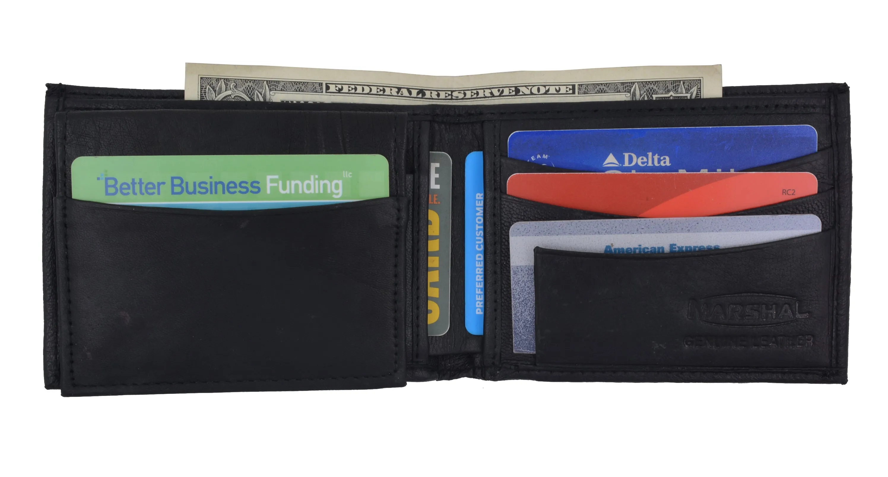 Soft Leather Bifold Mens Wallet W/Removable ID 1633