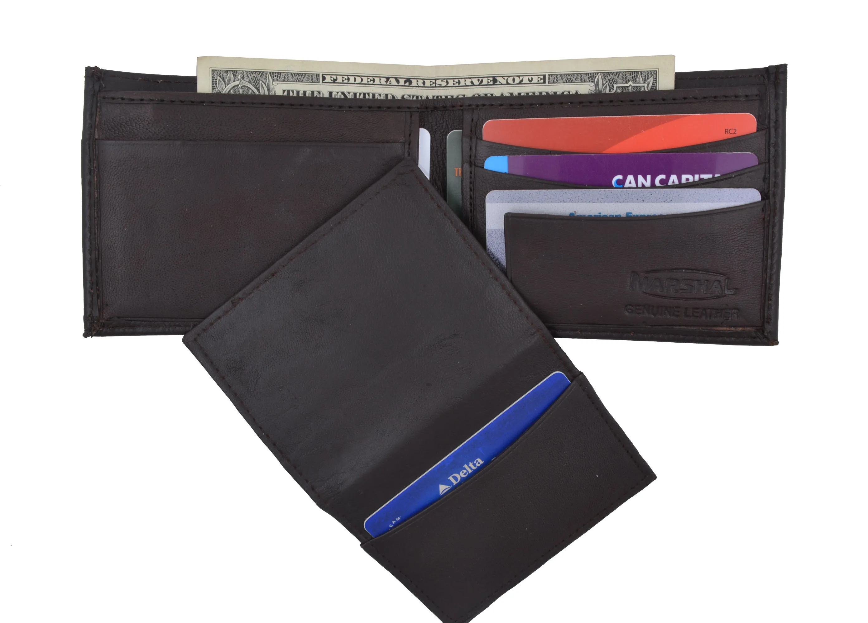 Soft Leather Bifold Mens Wallet W/Removable ID 1633