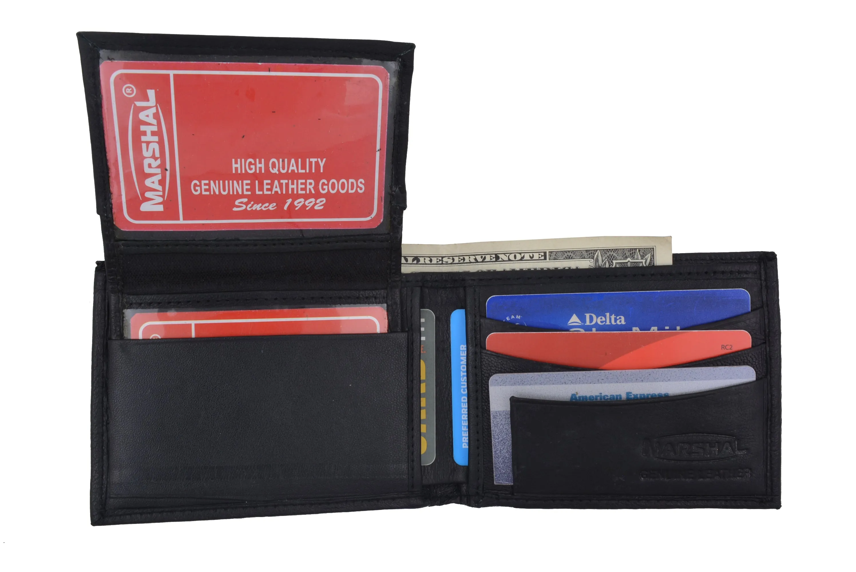 Soft Leather Bifold Mens Wallet W/Removable ID 1633