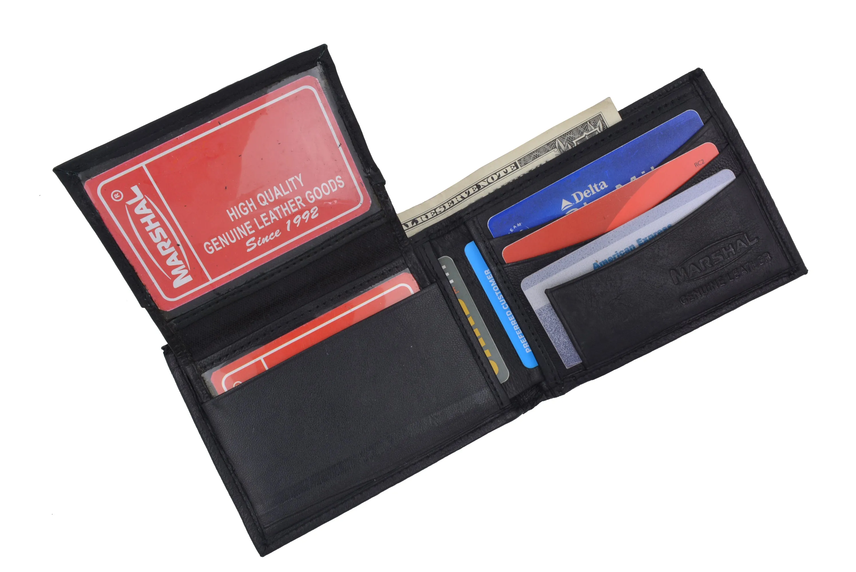 Soft Leather Bifold Mens Wallet W/Removable ID 1633