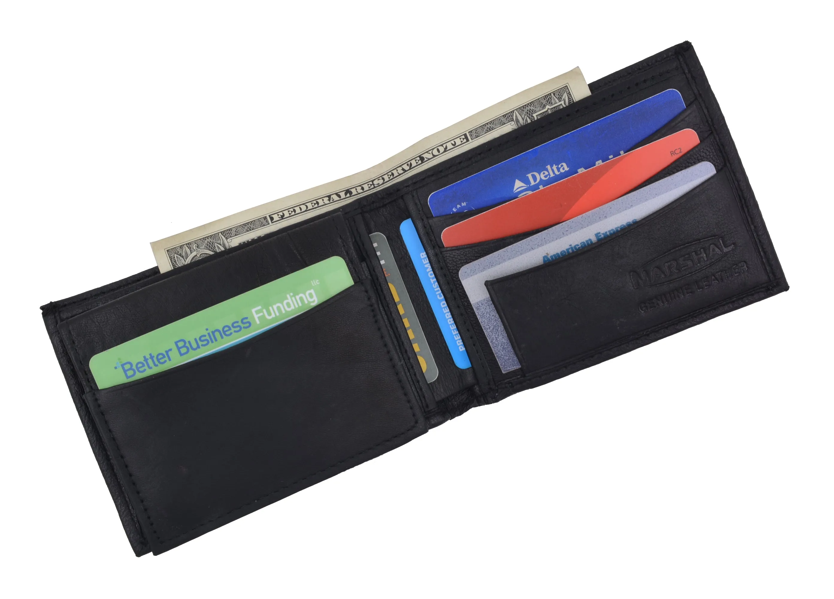 Soft Leather Bifold Mens Wallet W/Removable ID 1633