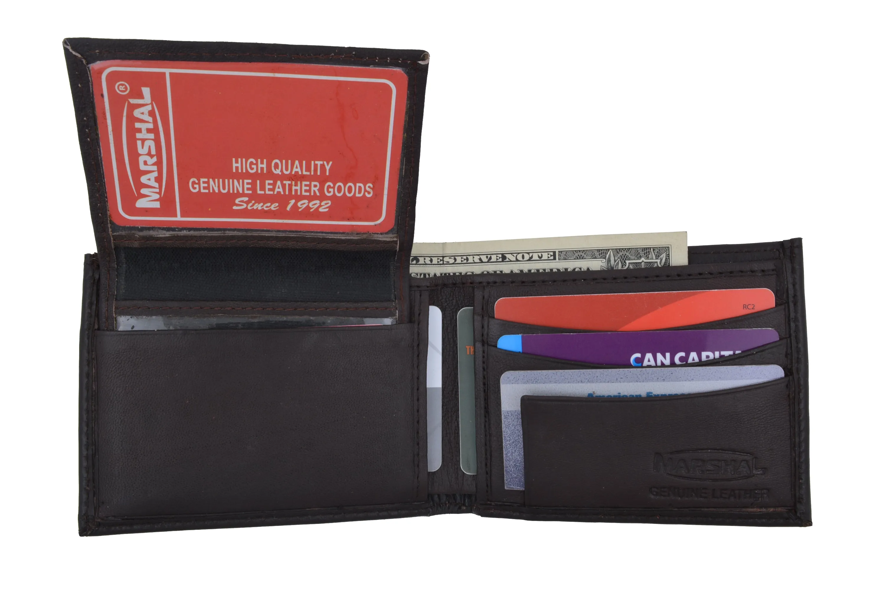 Soft Leather Bifold Mens Wallet W/Removable ID 1633