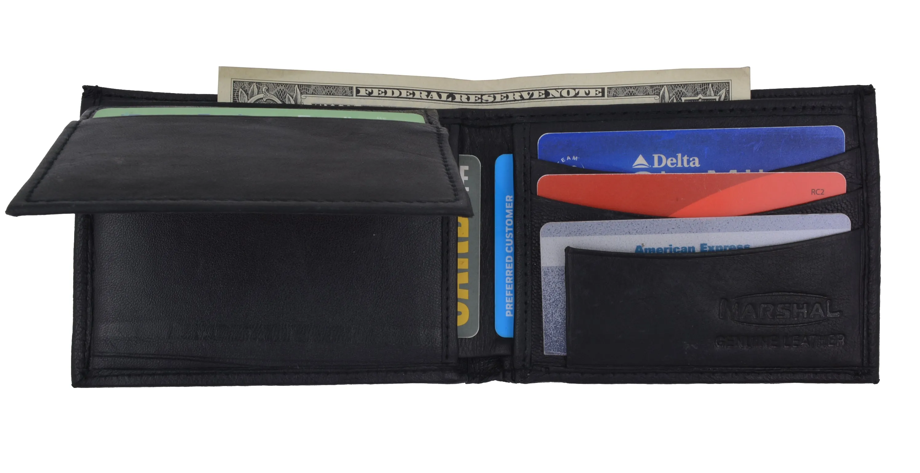 Soft Leather Bifold Mens Wallet W/Removable ID 1633