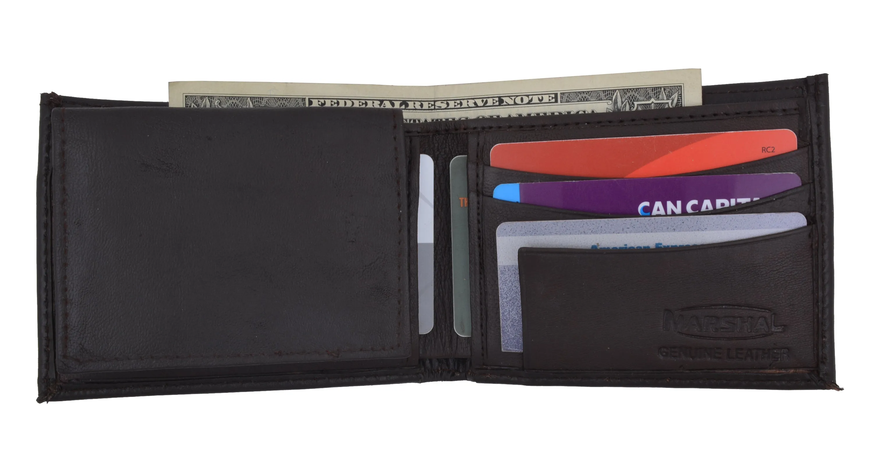 Soft Leather Bifold Mens Wallet W/Removable ID 1633