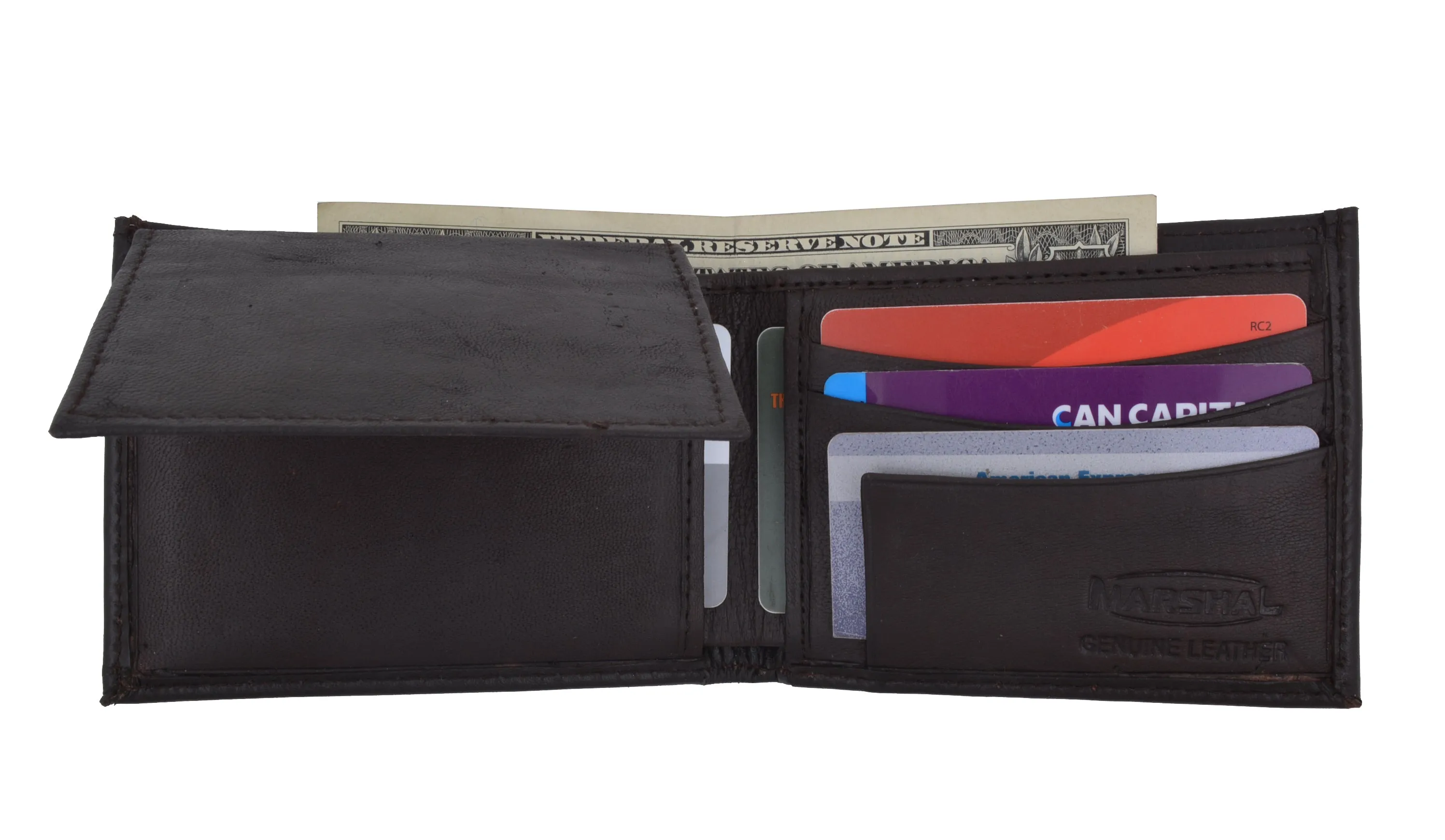 Soft Leather Bifold Mens Wallet W/Removable ID 1633