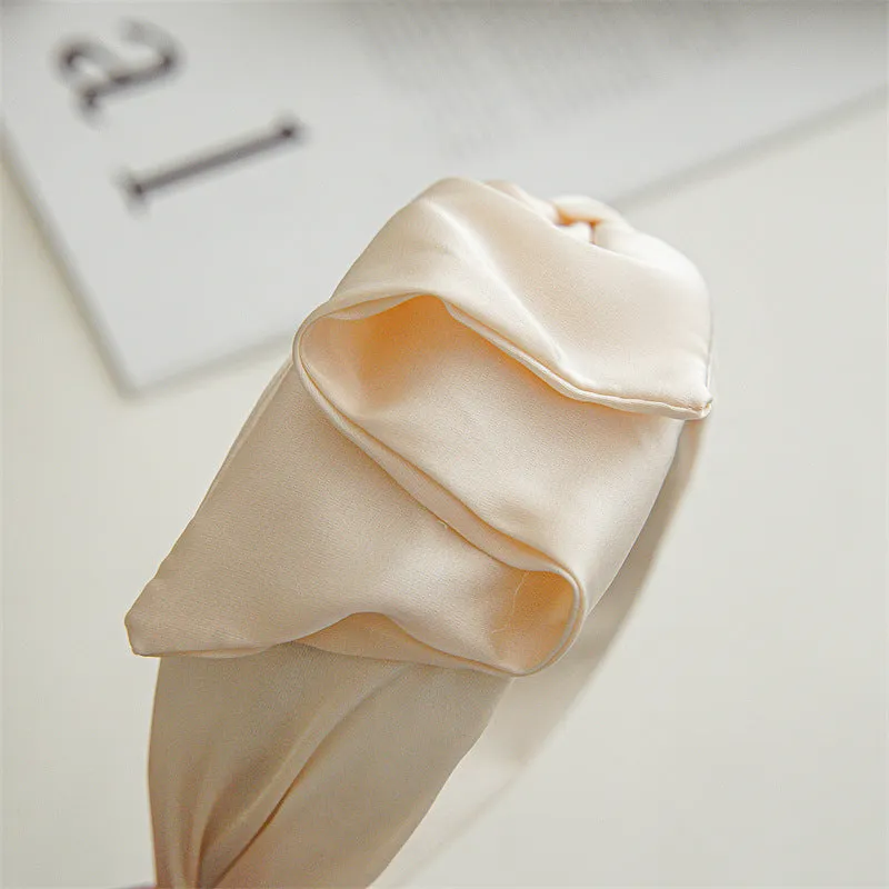 Solid Color Big Bow Knotted Hairbands