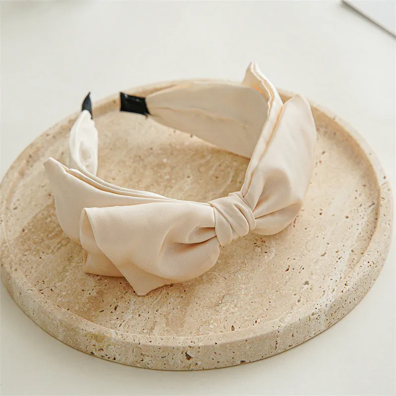 Solid Color Big Bow Knotted Hairbands