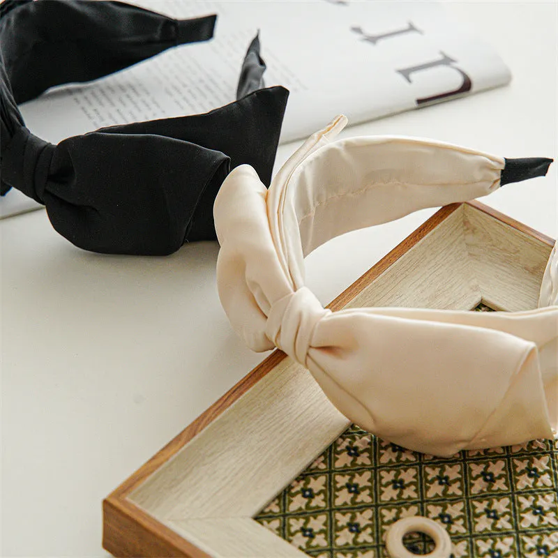 Solid Color Big Bow Knotted Hairbands
