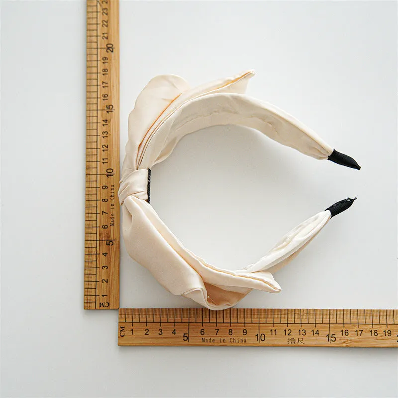 Solid Color Big Bow Knotted Hairbands