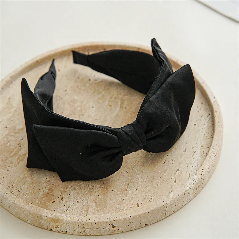 Solid Color Big Bow Knotted Hairbands