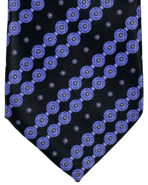 Stefano Ricci Silk Tie Purple Mini Flowers Stripes