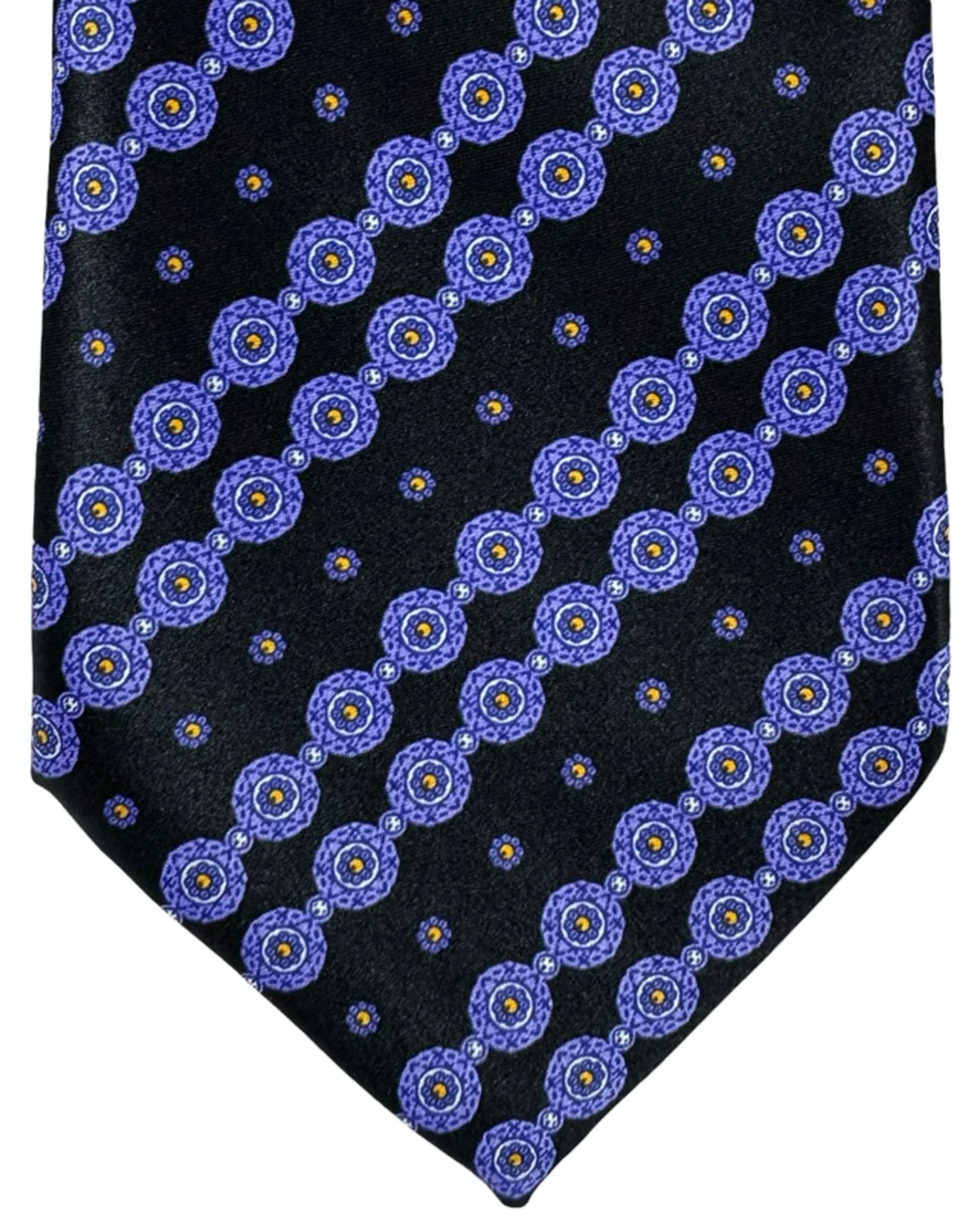 Stefano Ricci Silk Tie Purple Mini Flowers Stripes
