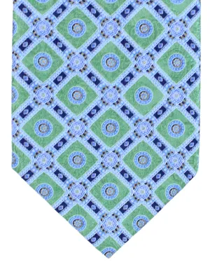 Stefano Ricci Tie Green Blue Medallions Design SALE