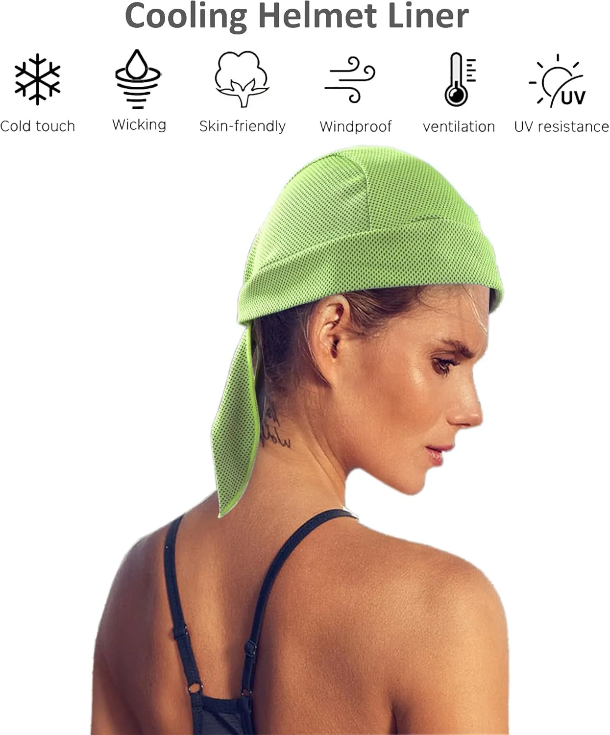 Sweat Wicking Beanie - Cooling Helmet Liner - Breathable Helmet Cap Liner for Men and Women