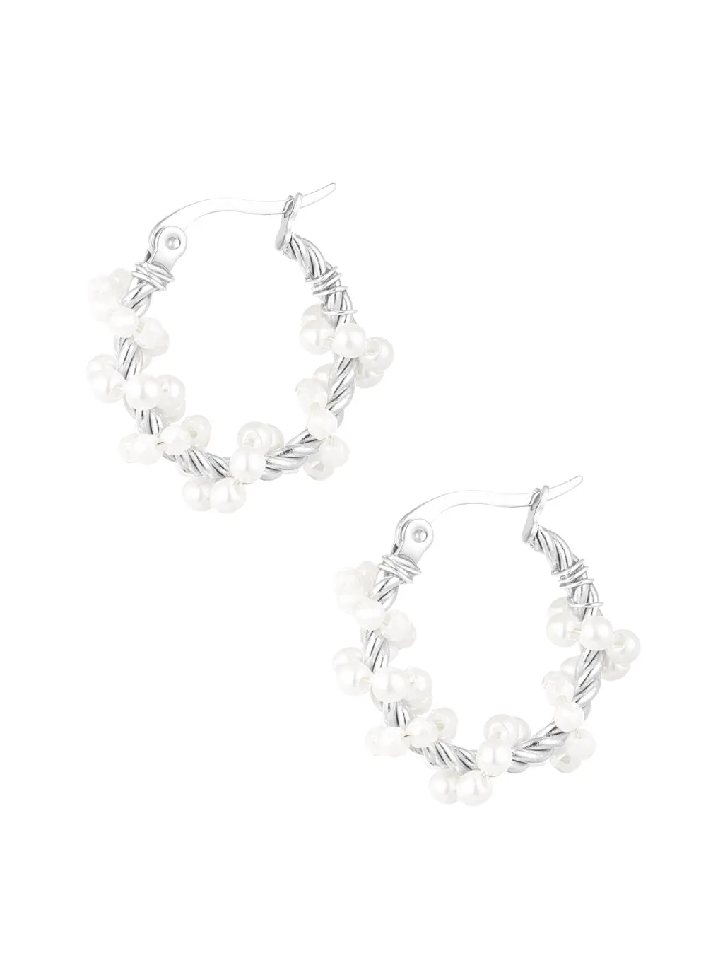 Tiffany Pearl Twisted Hoop Earring