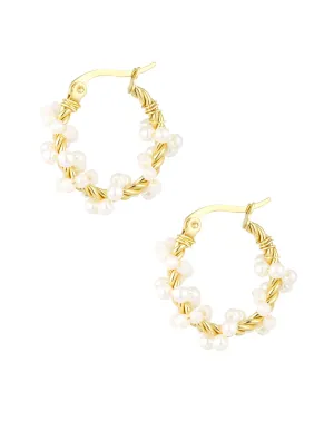 Tiffany Pearl Twisted Hoop Earring