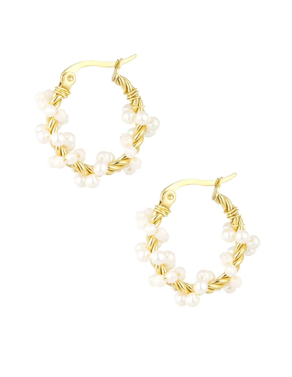 Tiffany Pearl Twisted Hoop Earring