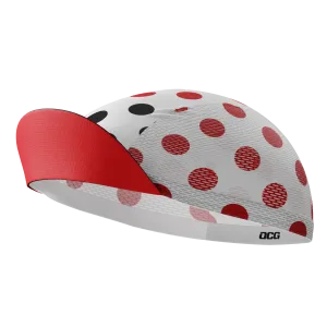 Unisex Red Polka Dots on White Quick Dry Cycling Cap