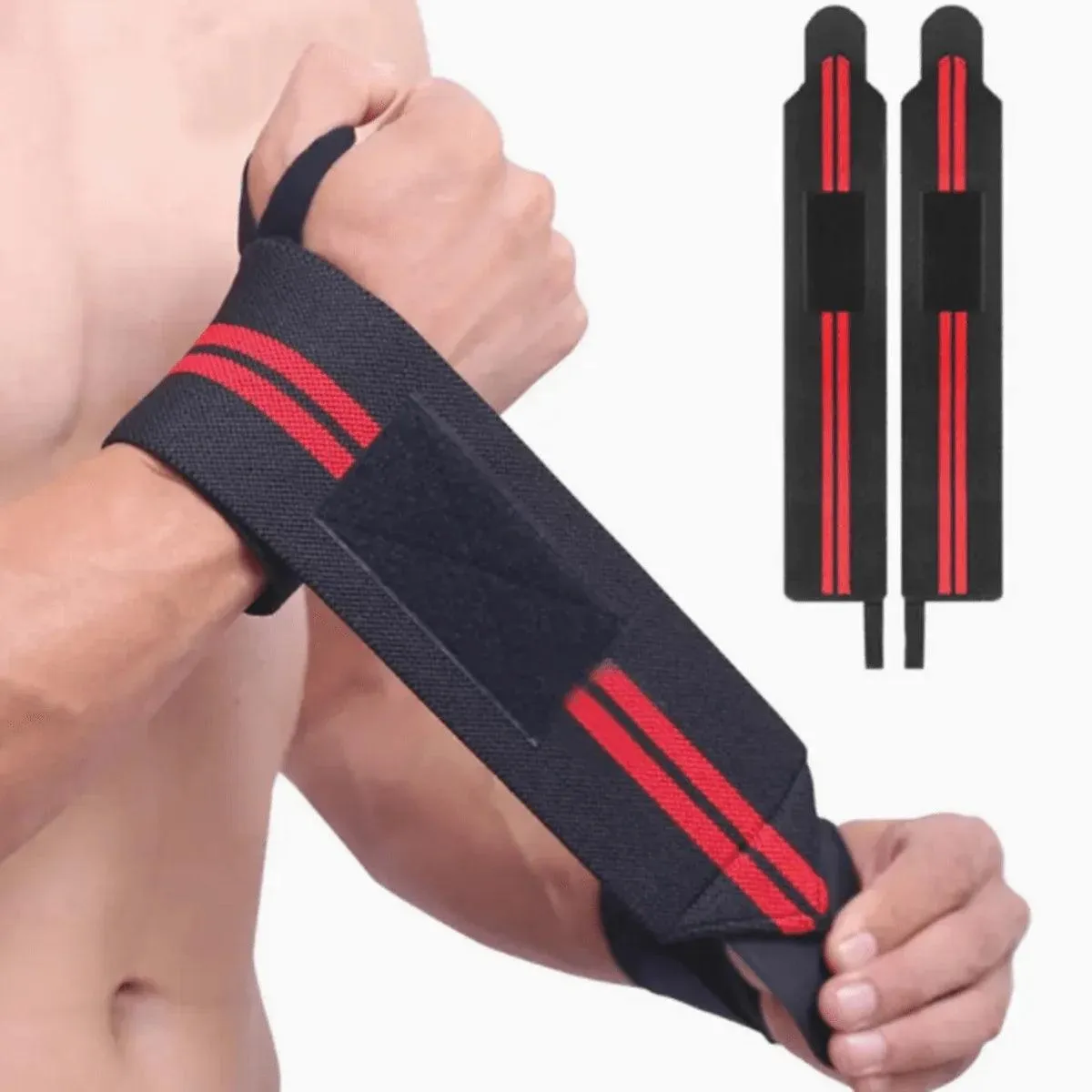 Weightlifting Wristbands, Supportive, Comfortable, Anti-Slip, Adjustable, Durable, Ideal for Strength Training and Workouts