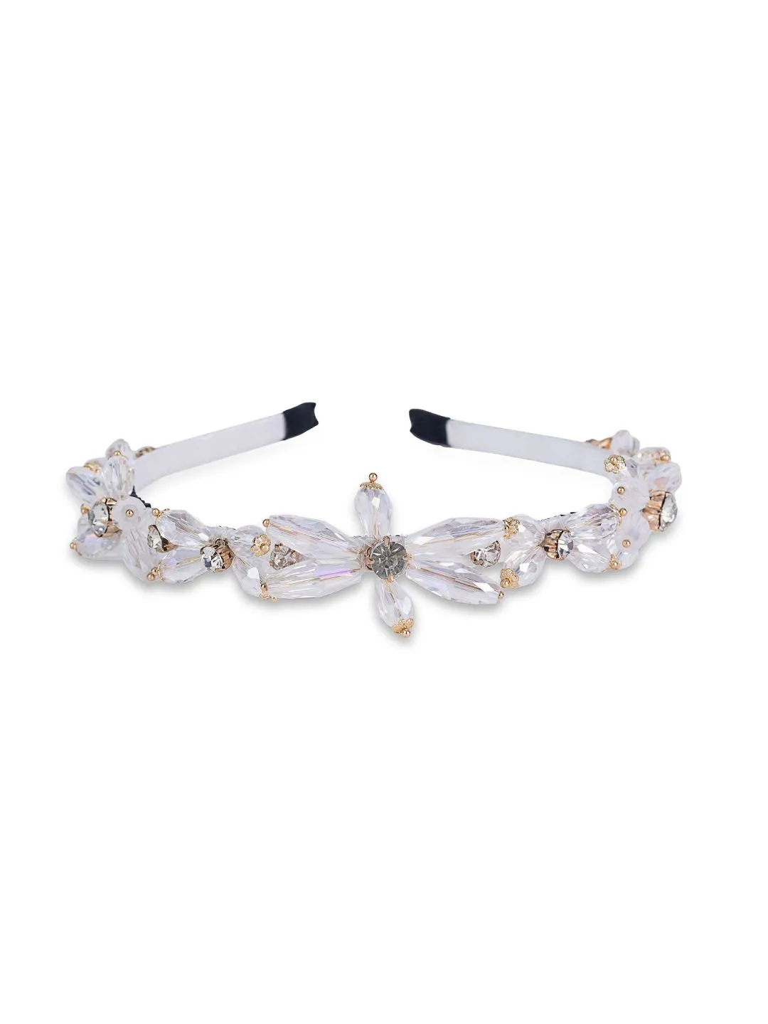 White Crystal Pearls & Stones Elegance Headband