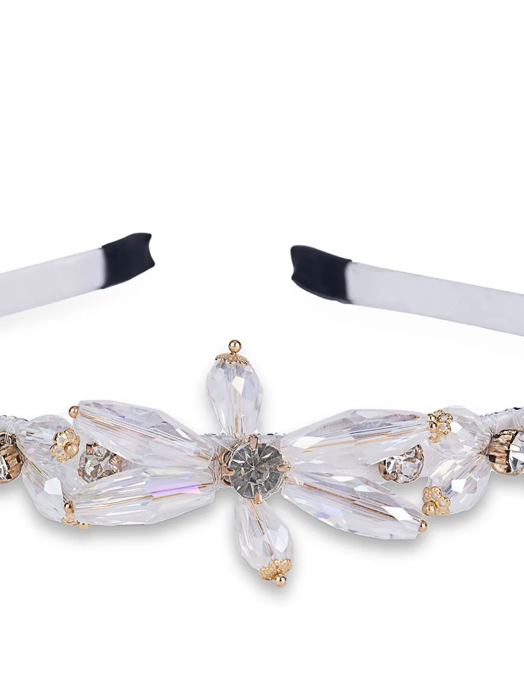 White Crystal Pearls & Stones Elegance Headband