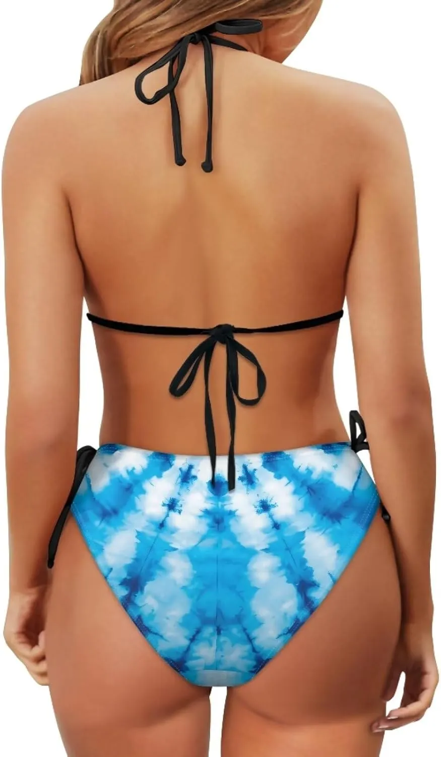 Womens Sexy Cut Out Swimsuits Lace Up Cheeky String Bikini Hollow-Carved Brazilian Bra Panty, Halter Bathing Suits