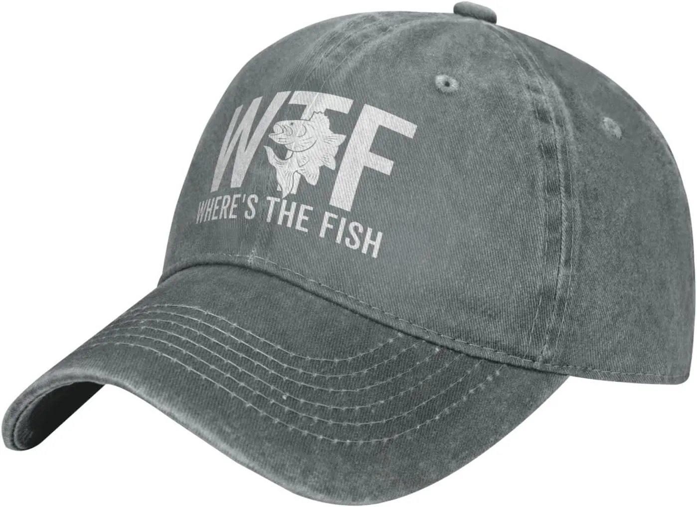 WTF Where's The Fish Hat for Women Dad Hats with Design Caps