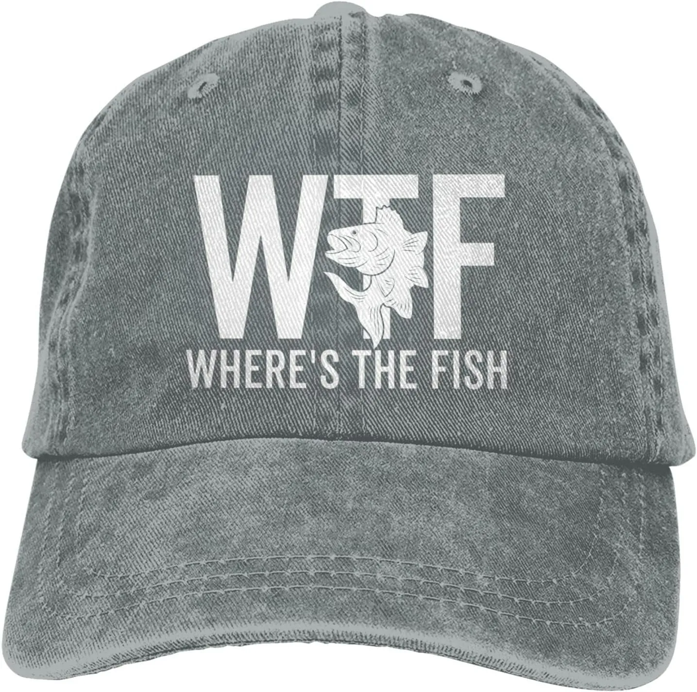 WTF Where's The Fish Hat for Women Dad Hats with Design Caps