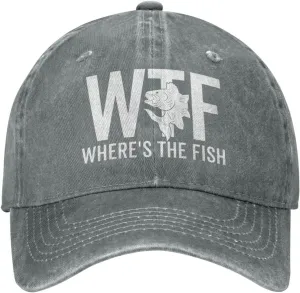 WTF Where's The Fish Hat for Women Dad Hats with Design Caps