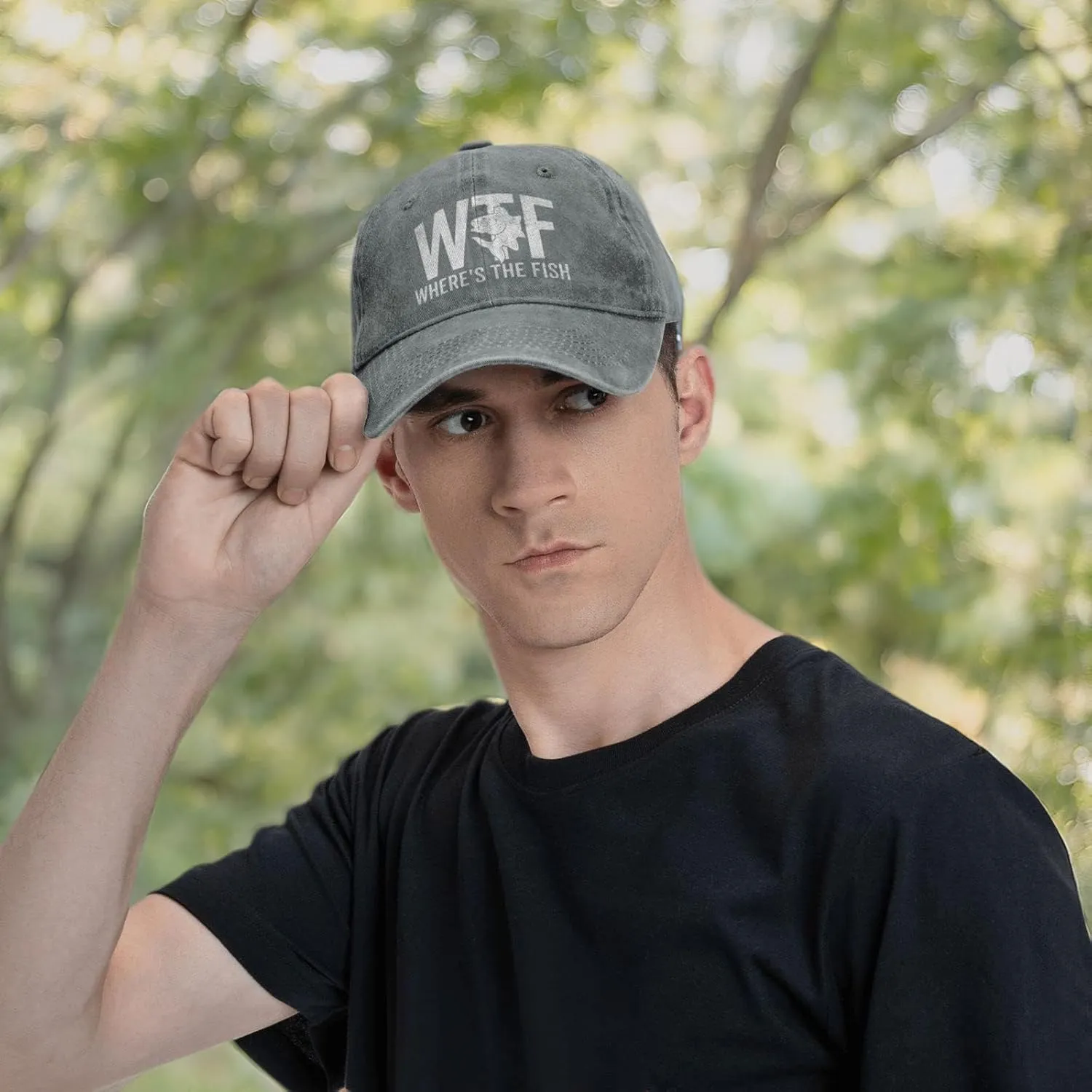 WTF Where's The Fish Hat for Women Dad Hats with Design Caps