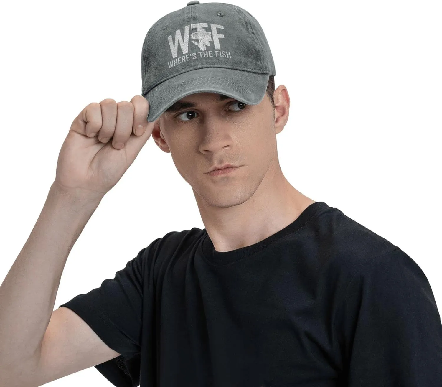 WTF Where's The Fish Hat for Women Dad Hats with Design Caps